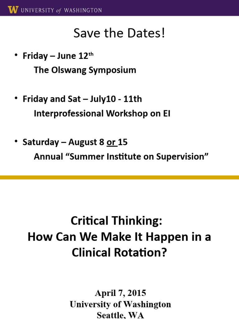 Critical Thinking in Clinical Education | PDF | Critical Thinking | Thought