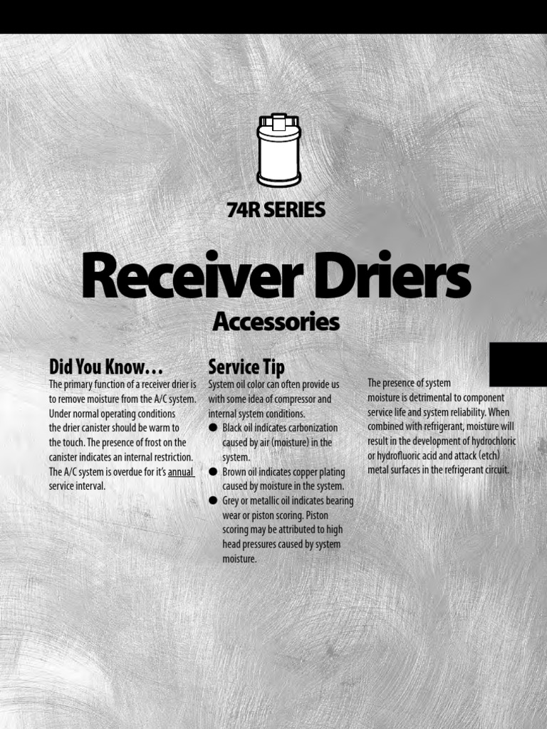 Receiver Drier Functions and Maintenance | PDF | Air Conditioning | Valve