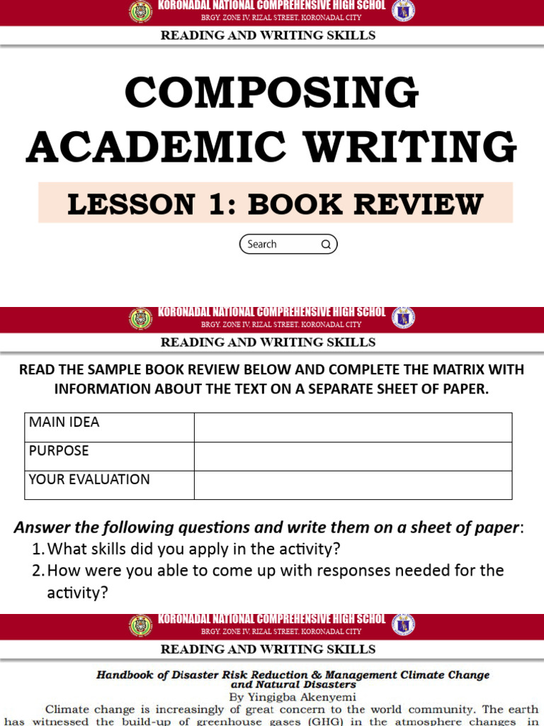 Book Review Skills for Students | PDF | Books | Non Fiction