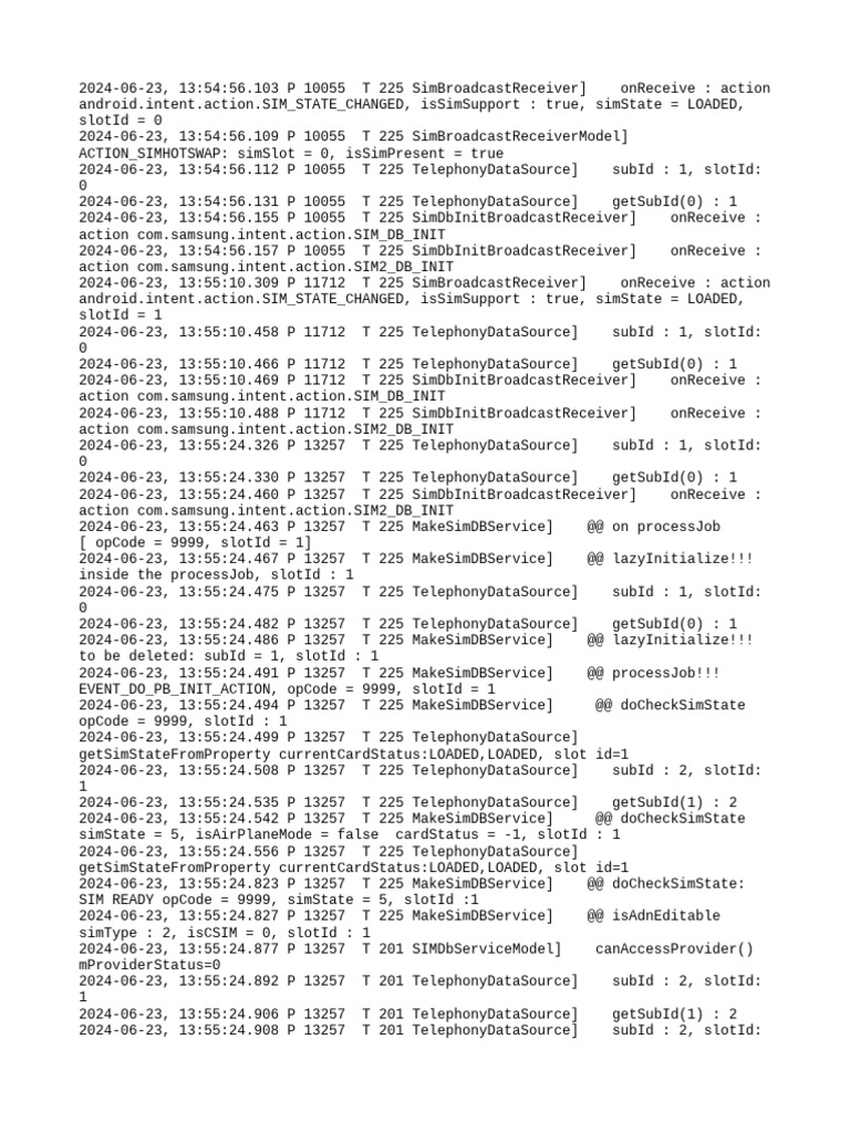 SIM State Change Log Analysis | PDF