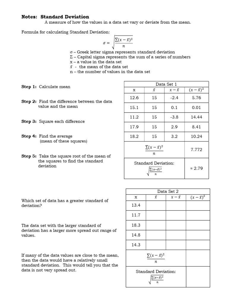 Notes And Hw Standard Deviation 231212 181951 Pdf Standard
