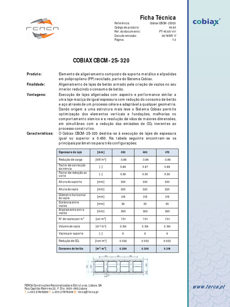 Sistema Cobiax CBCM-2S-320 para Lajes | PDF