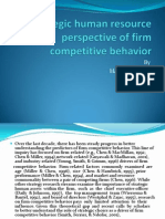 Firm Competitive Behavior Driven by Strategic Human Resources