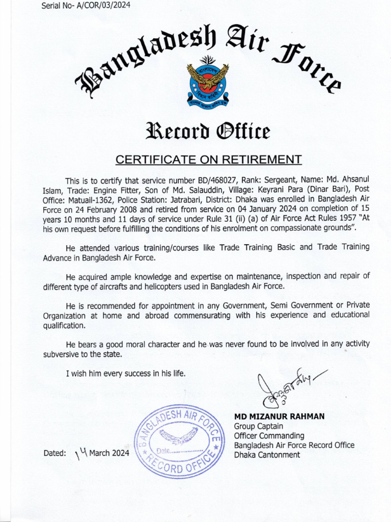Ahsanul Job Exp Letter | PDF
