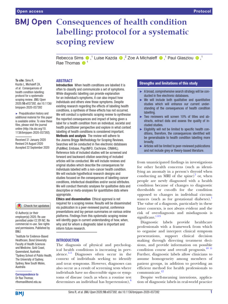 Health Condition Labelling Effects | PDF | Medical Diagnosis ...
