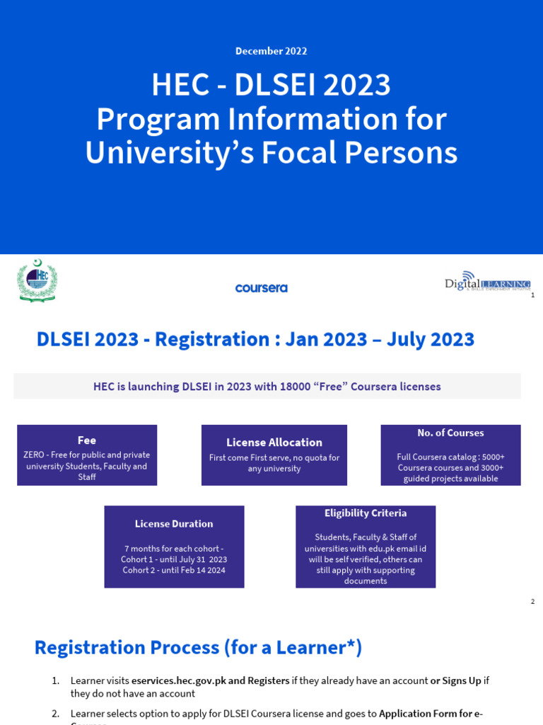 Dlsei 3 0 Program Information Hec Pdf Learning