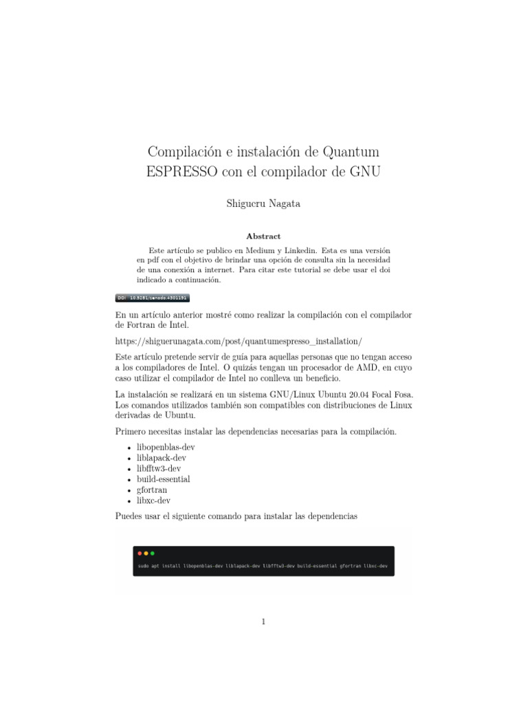 Instalacion Quantum Espresso Gnu | PDF | Archivo de computadora ...