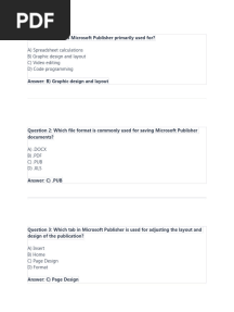 MS Publisher Quiz With Answer