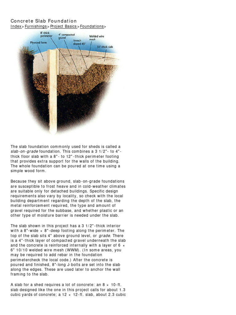 Building a Concrete Slab Foundation | PDF | Foundation (Engineering ...