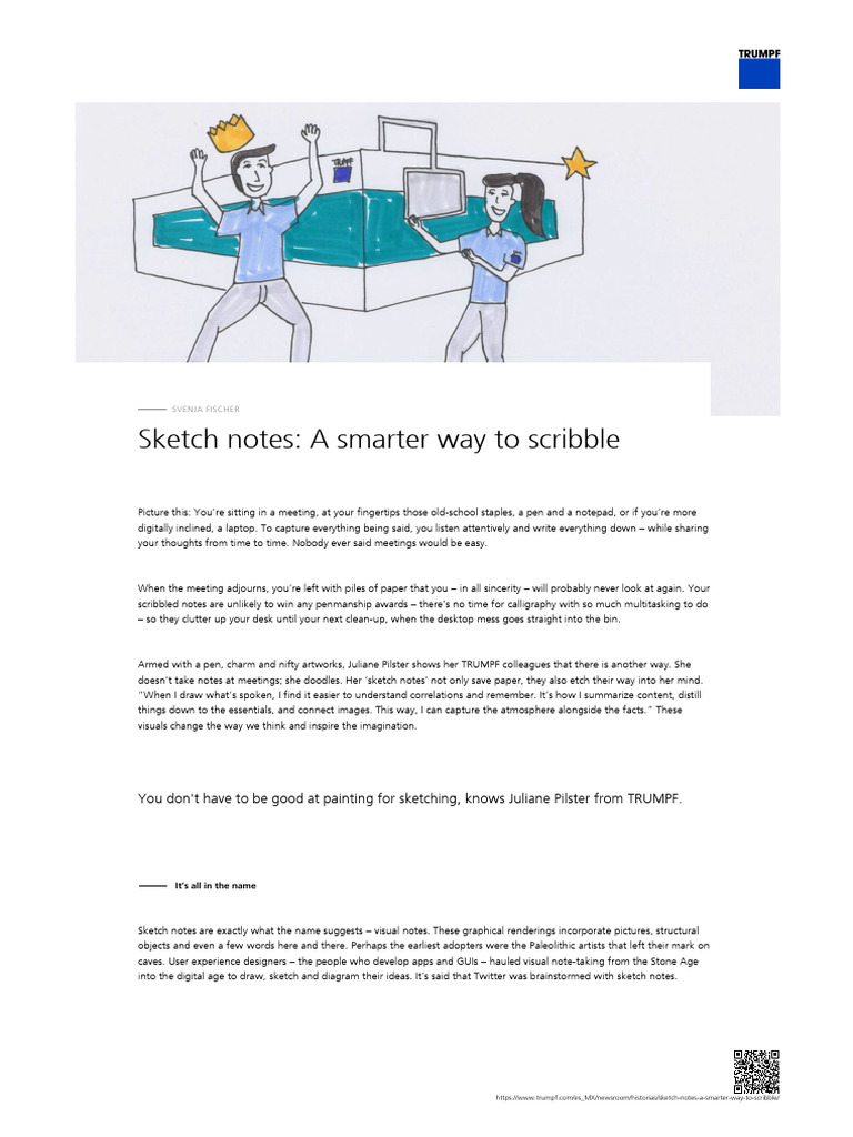 TRUMPF Sketch Notes - A Smarter Way To Scribble | PDF | Drawing | Cognition