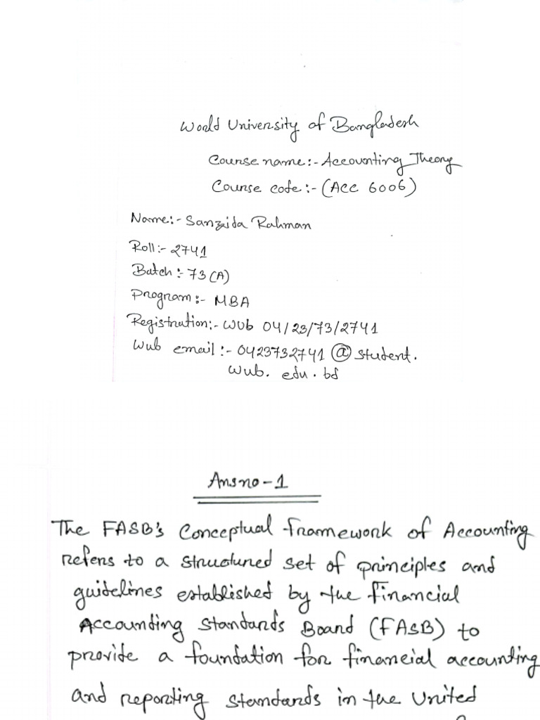 2741 Acc Theory Ans Sheet | PDF