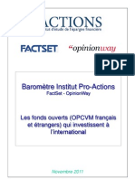 Baromètre Institut Pro-Actions Sur Les Investissements Des Fonds Internationaux