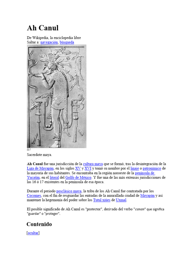 Significado de Ah Canul en Maya | PDF | Mesoamérica | Pueblos mayas