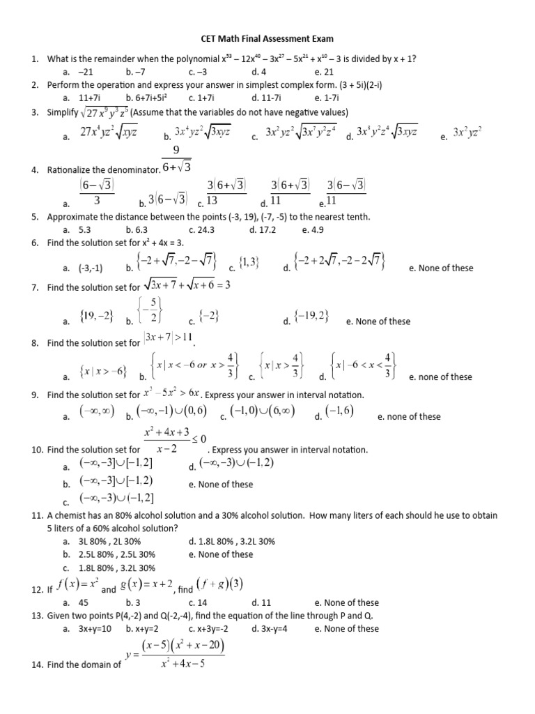 Upcat sample exam math pdf numbers equations