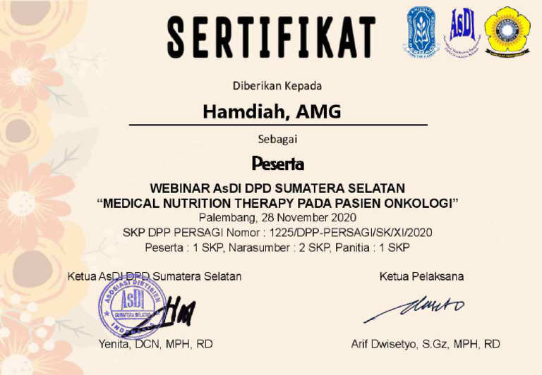 Sertifikat Webinar AsDI Jilid III - Compressed | PDF