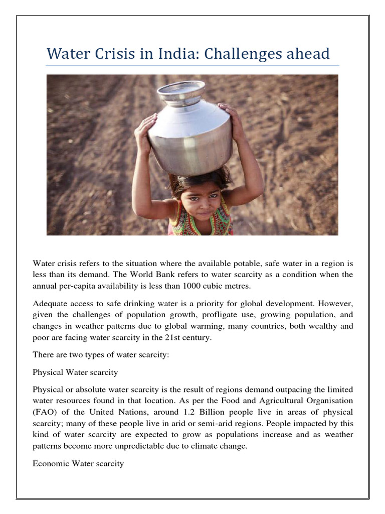 Water Crisis in India | PDF | Water Scarcity | Water