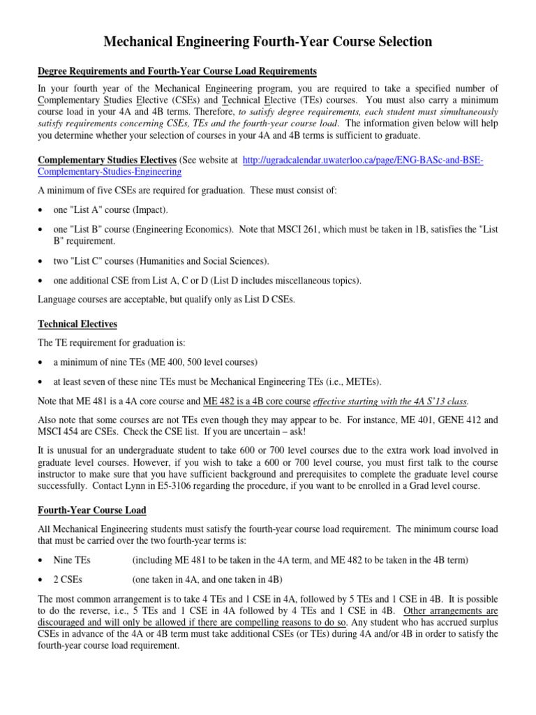 Fourth-Year Course Selection Guide | PDF | Career & Growth | Business