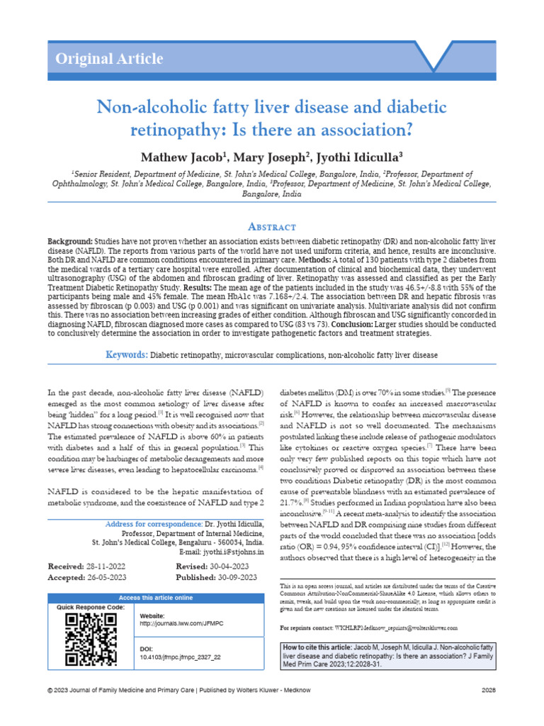 Non Alcoholic Fatty Liver Disease and Diabetic | PDF | Statistics ...