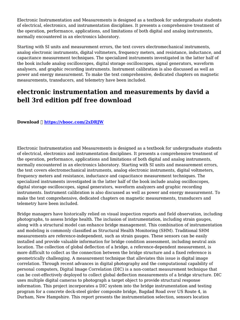 Electronic Instrumentation Overview | PDF | Electrical Engineering ...