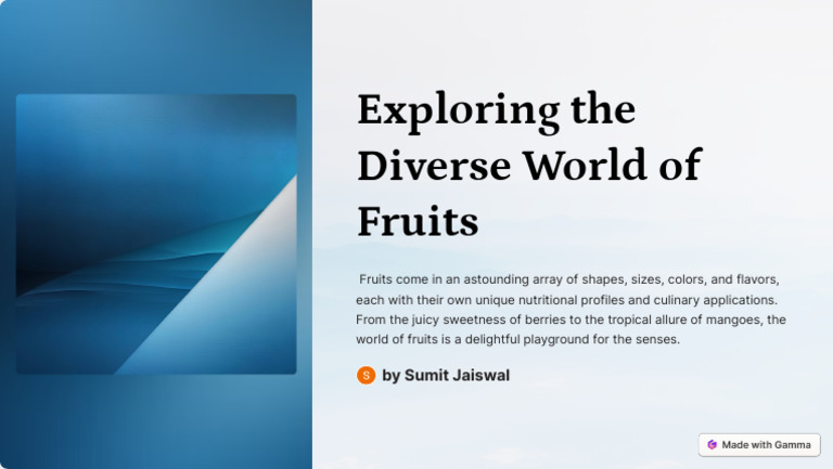 Discovering Diverse Fruits and Flavors | PDF