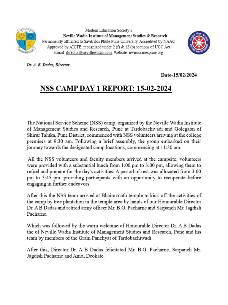 NSS Camp Day1 Report | PDF