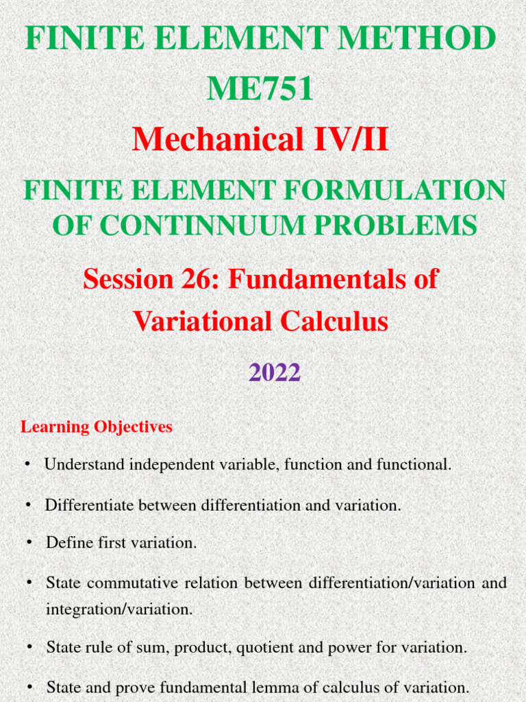 Introduction To Variational Calculus Pdf
