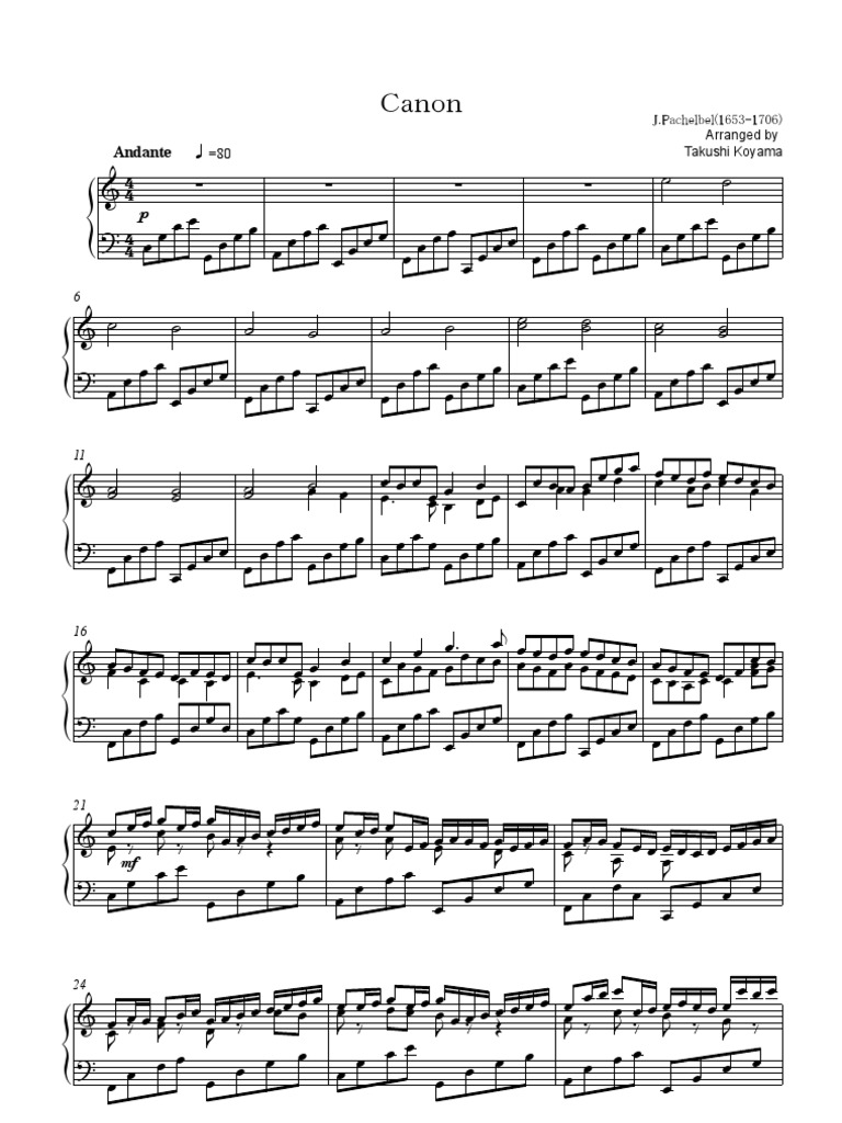 Canon Rock In D Takushi Koyama Pdf