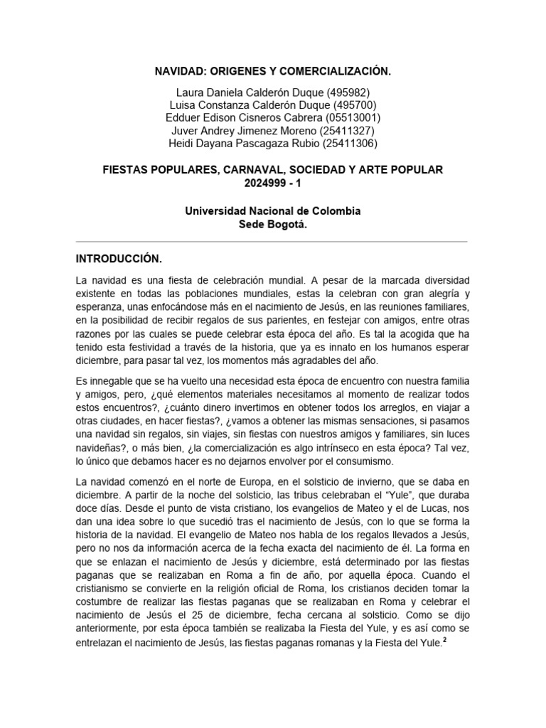 Orígenes y Comercialización de la Navidad | PDF | Papá Noel | Navidad