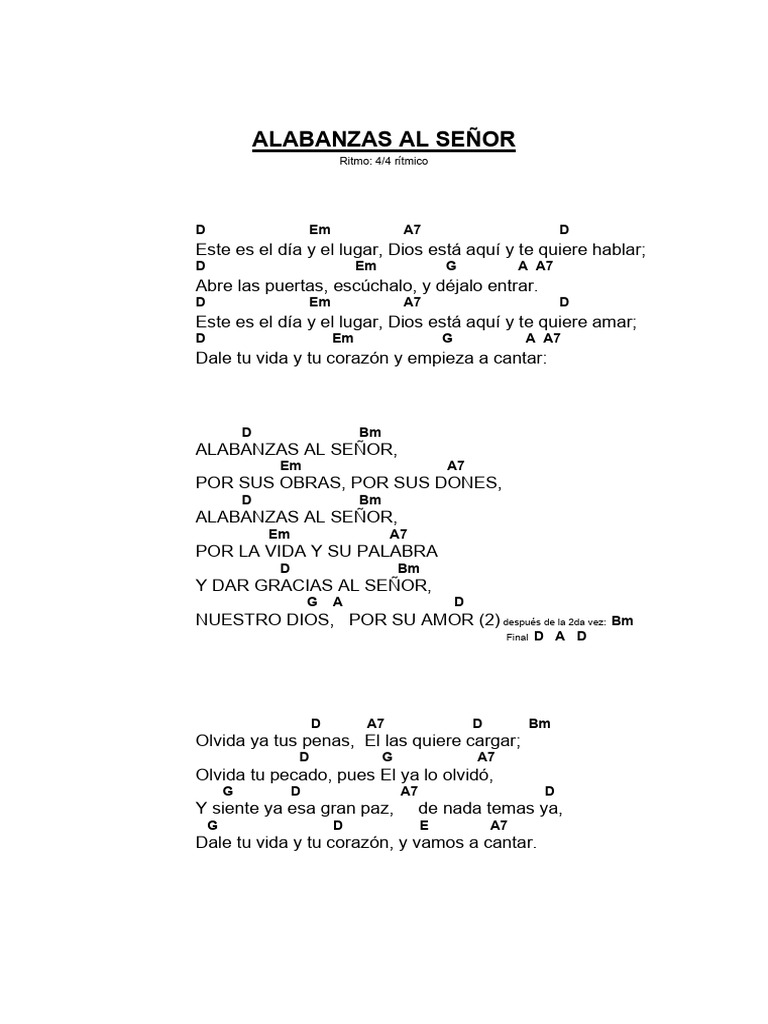 1ent Alabanzas Al Señor Acordes Pdf