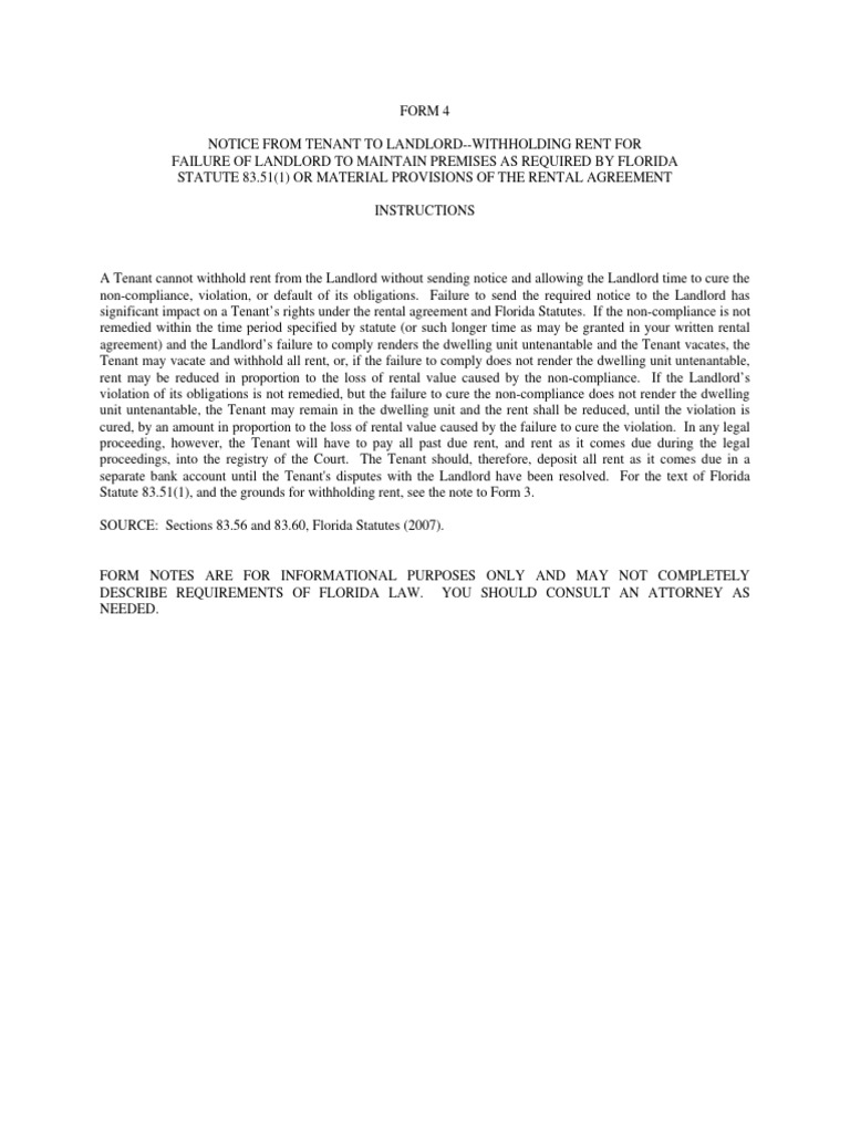 Form 4 | PDF | Leasehold Estate | Landlord