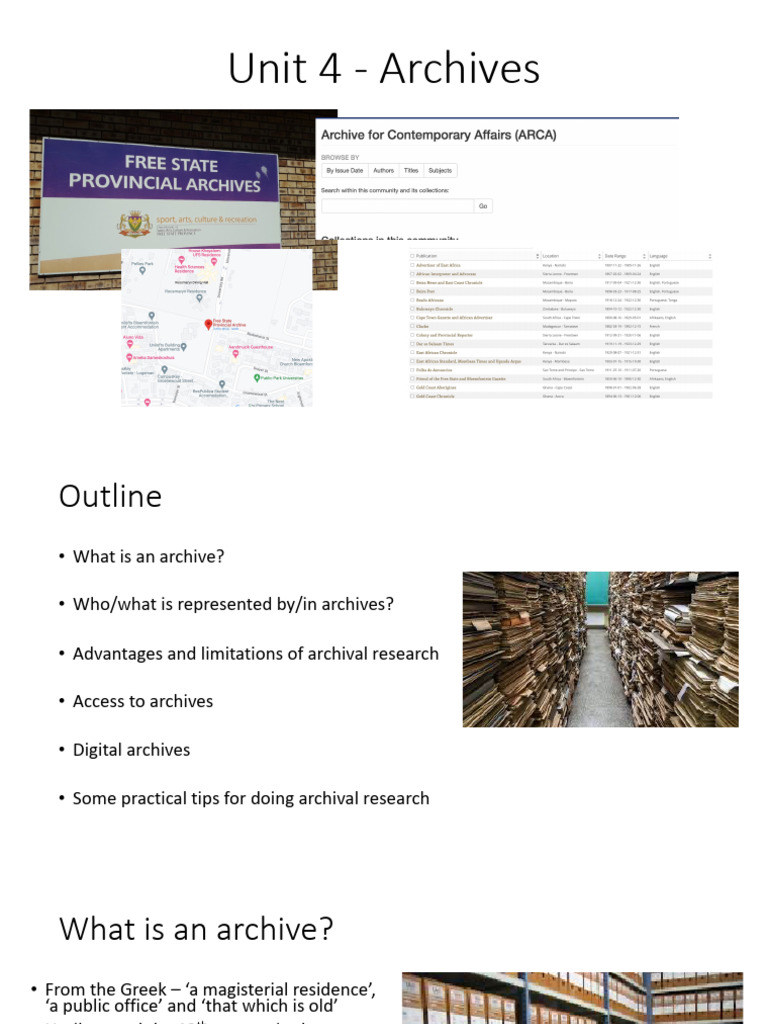 Unit 4 - Archives | PDF | Archive | Archivist