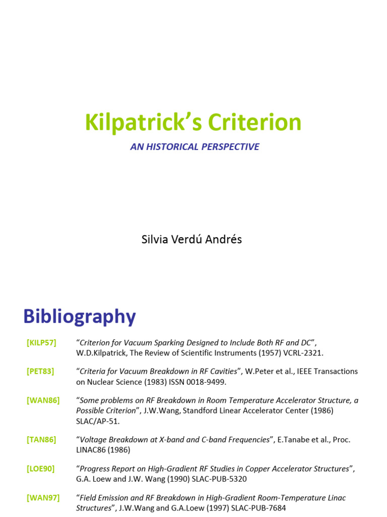 Kilpatricks Criterion | PDF | Particle Accelerator | Electron