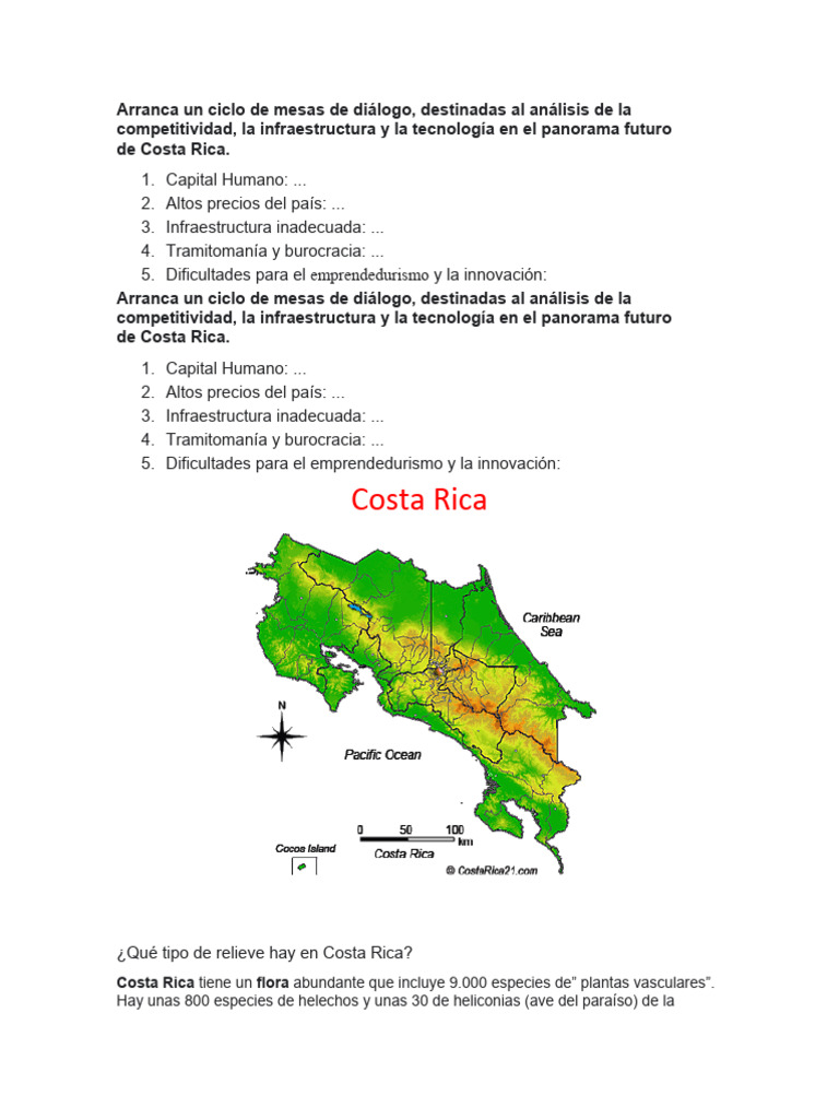 Relieve y biodiversidad de Costa Rica | PDF | Ciencias sociales ...
