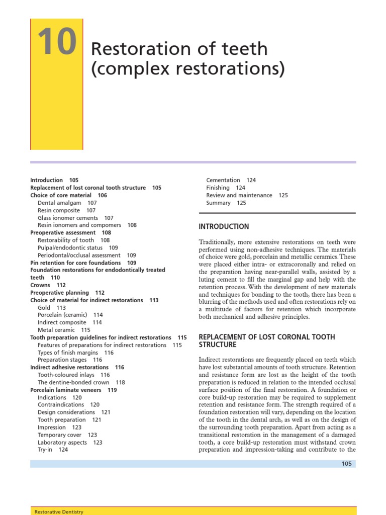 Restoration of Teeth | PDF