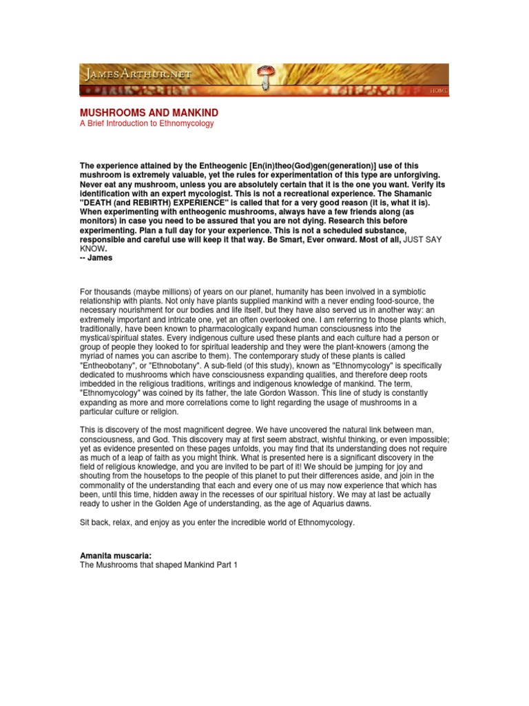Mushrooms and Mankind - James Arthur | PDF