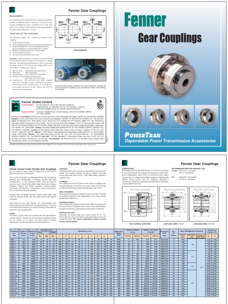 Catalog Gear Couplings Pdf Gear Machines