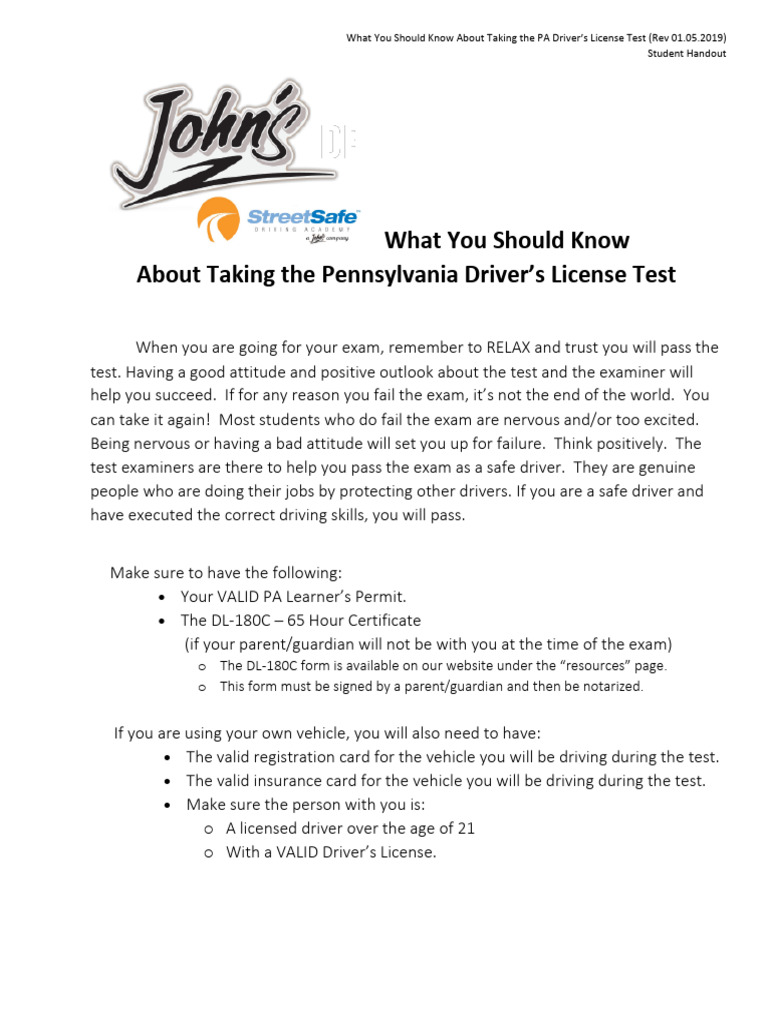 What You Should Know About Taking The Pennsylvania Driverss License ...
