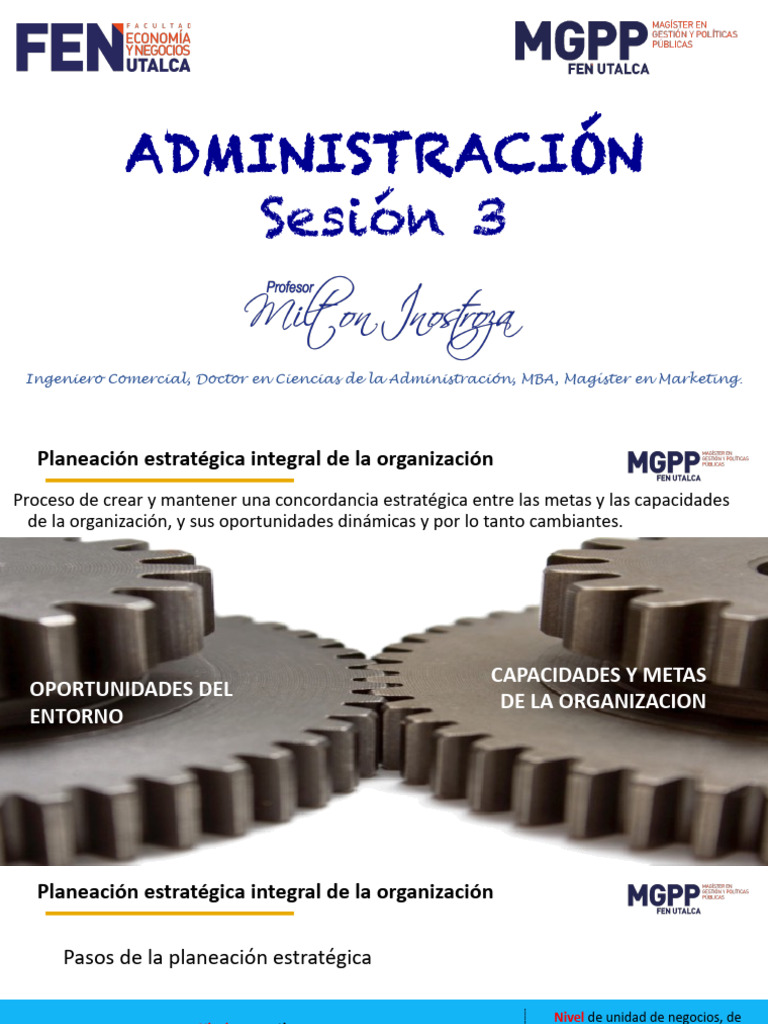 Sesión 3 Administración 2024 MGPP | PDF | Planificación | Planificación ...