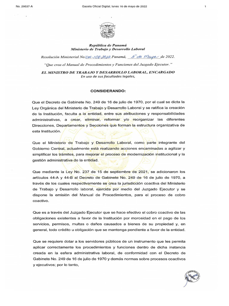 Manual de Procedimientos Juzgado Ejecutor | PDF | Gobierno de españa ...