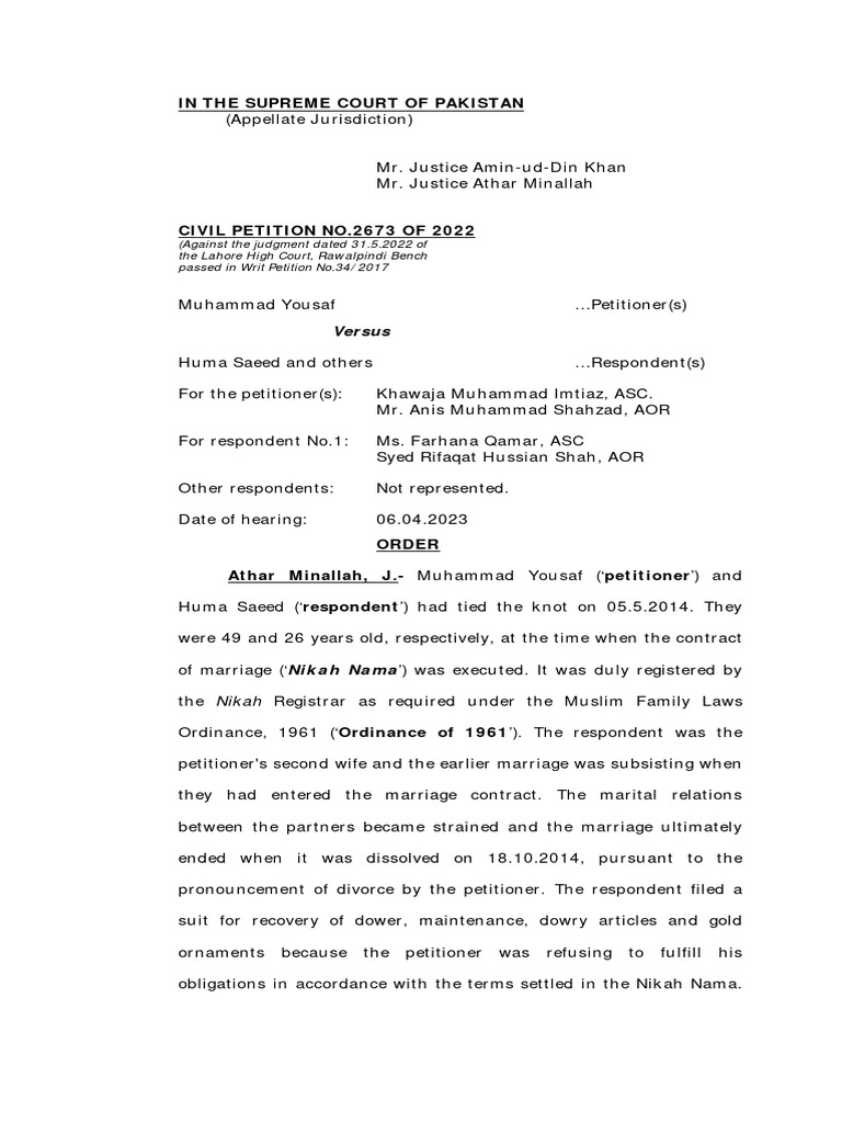 C.P. 2673 2022 | PDF | Marriage | Contractual Term