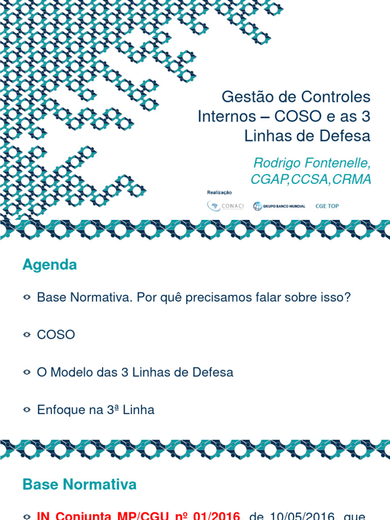 Gestão de Controles e 3 Linhas de Defesa | PDF | Auditoria interna ...