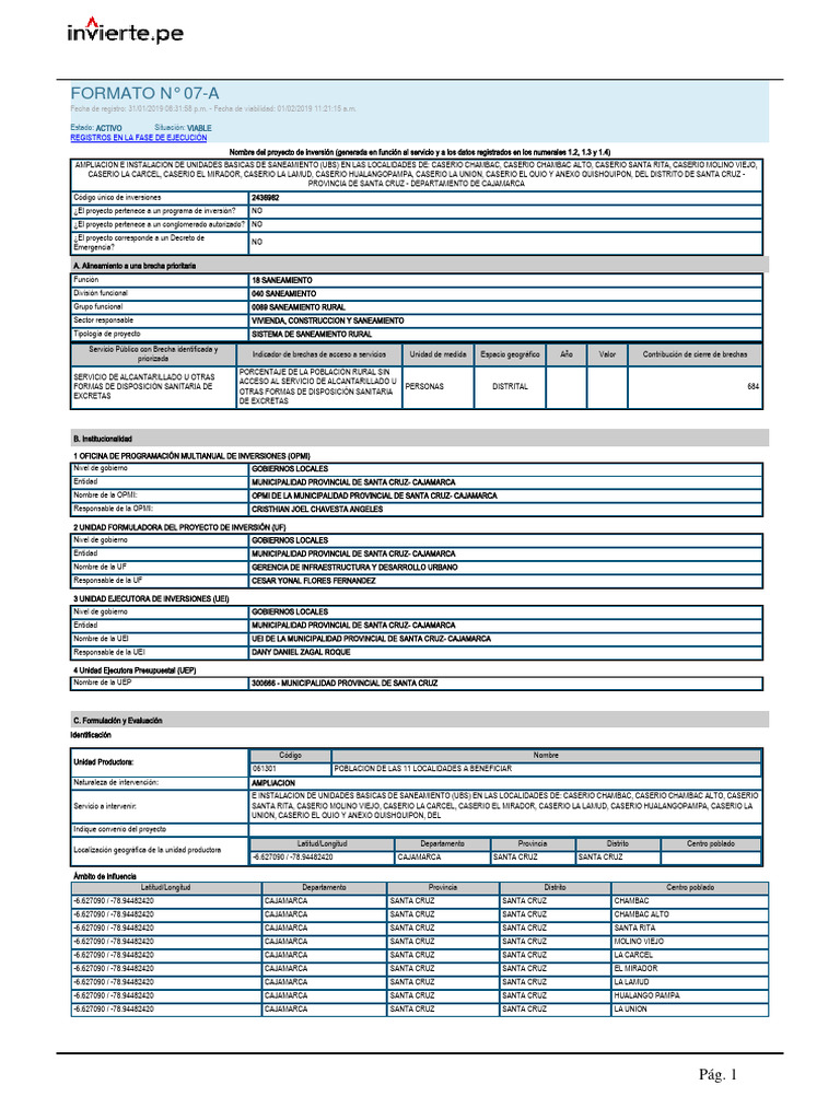 Formato 07 A | PDF | Economias | Inversiones