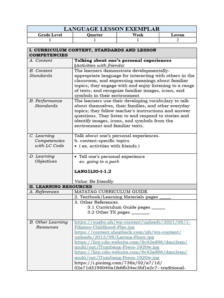 LE-Lesson 2 | PDF | Teachers | Learning