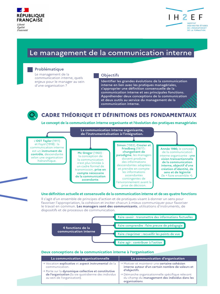 Enjeux du management de la communication interne | PDF | la ...
