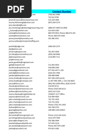 Prime Vendor Contacts