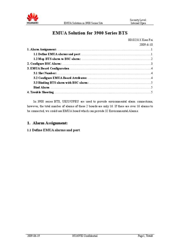 EMUA Solution For 3900 Series BTS | PDF | Computer Engineering | Computing