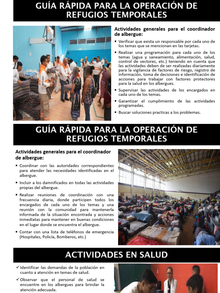 5 .Guía Rápida para La Operación de Refugios Temporales | PDF ...