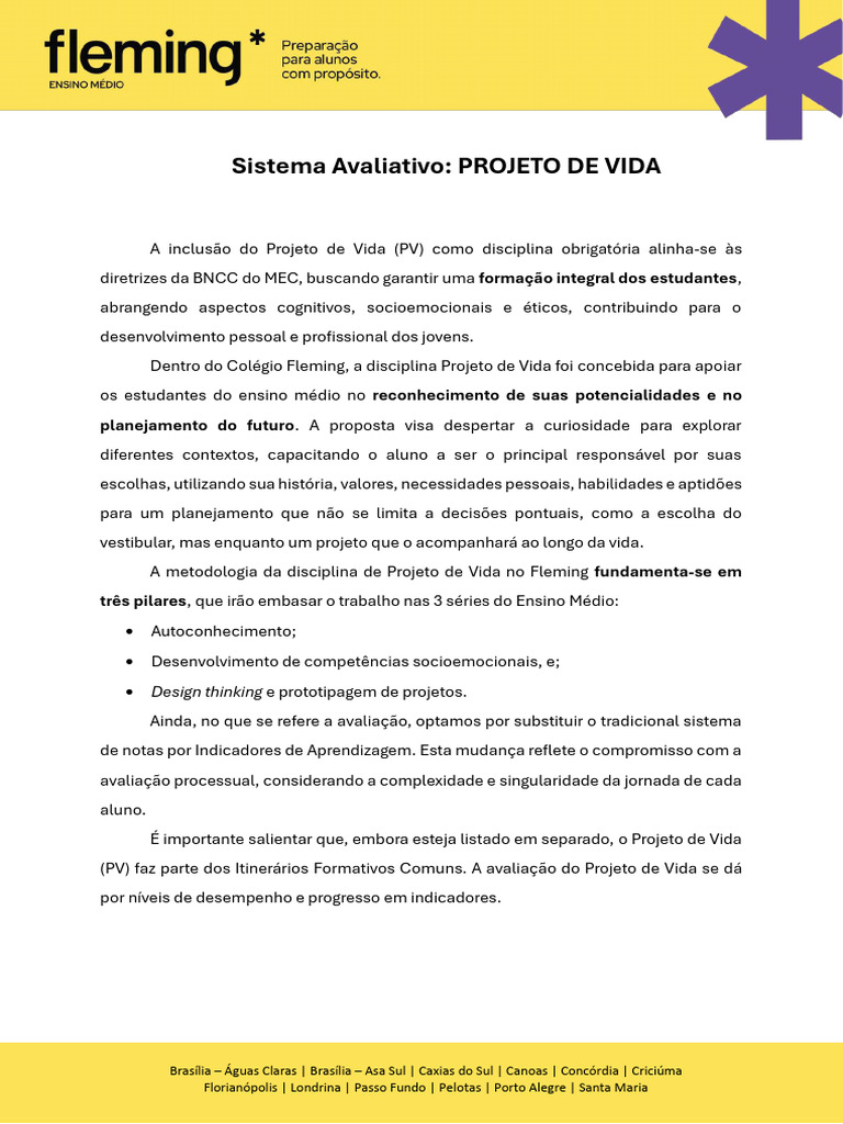 Metodologia do Projeto de Vida no Ensino Médio | PDF | Vida | Sociologia