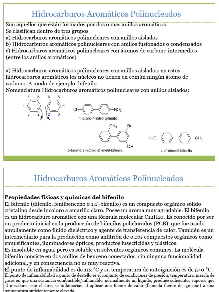 Hidrocarburos Aromáticos Polinucleares: Bifenilo y Naftaleno | PDF ...