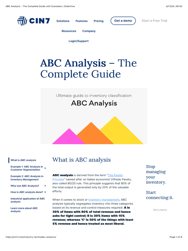 ABC Analysis in Customer Segmentation | PDF | Inventory | Business ...